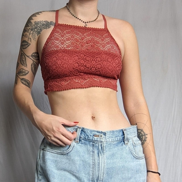 2/$25 Aerie Lace Halter Bralette - Picture 2 of 7